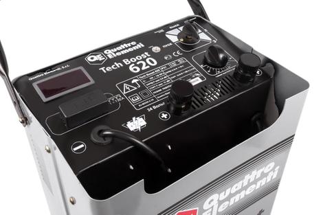 Пуско-зарядное устройство QUATTRO ELEMENTI Tech Boost 620 ( 12 / 24 Вольт, заряд до 90А, пуск до 590 А, таймер, 28 кг)