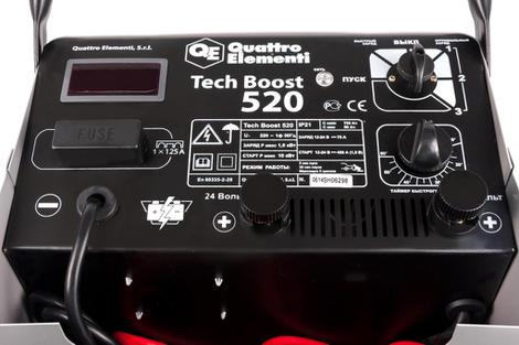 Пуско-зарядное устройство QUATTRO ELEMENTI Tech Boost 520 ( 12 / 24 Вольт, заряд до 75А, пуск до 450 А, таймер, 26 кг)