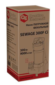 Фекальный насос QUATTRO ELEMENTI Sewage  300F Ci (300 Вт, 9000 л/ч, для грязной, 7 м, 9,0 кг)