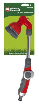 Пистолет поливочный QUATTRO ELEMENTI на длинной ручке, 9-ти режимный, мягкий пластик (241-345)