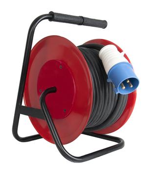 Удлинитель силовой QUATTRO ELEMENTI УПС32-220 - 30 м, провод КГ 3х4,0 мм2, 1 сил. роз. 32А 220В, катушка металл (481-012)