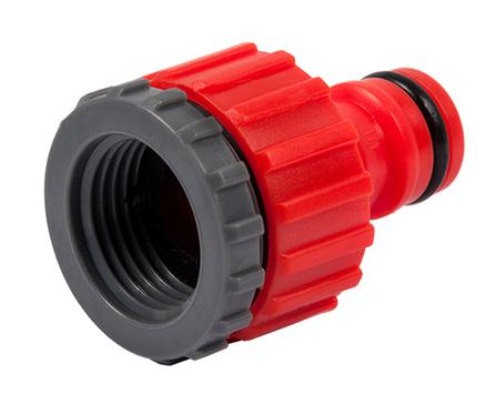 Штуцер для шланга QUATTRO ELEMENTI внутр. резьба  1/2" и 3/4" - БРС папа, пластик (645-945)