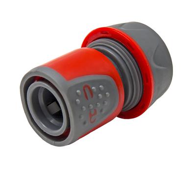 Соединитель быстроразъемный QUATTRO ELEMENTI для шланга 3/4", мягкий пластик, аквастоп, бл (241-253)