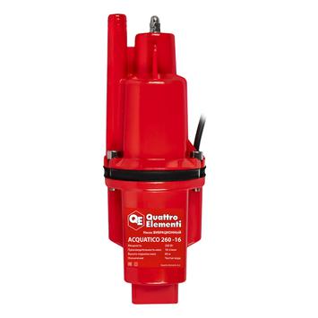 Насос вибрационный QUATTRO ELEMENTI Acquatico 260-16 (260 Вт, 1080 л/ч, для чистой, 60м, кабель16 м, верхний забор, 3,2кг) (791-752)