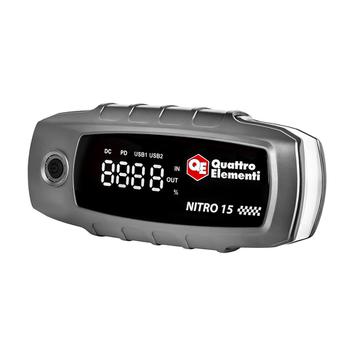 Пусковое устройство QUATTRO ELEMENTI Nitro 15 (12В, 15000 мАч, 1200 А, Type-C, USB-A, дисплей, фонарь (919-258)