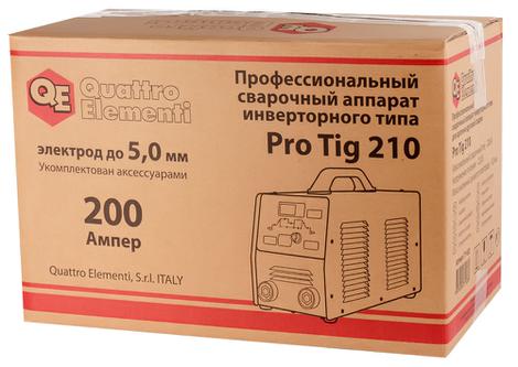 Аппарат арг.-дуговой сварки, инвертор QUATTRO ELEMENTI ProTIG 210 (200A, ПВ 100%, до 5,0 м (771-633)