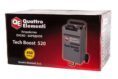 Пуско-зарядное устройство QUATTRO ELEMENTI Tech Boost 520 ( 12 / 24 Вольт, заряд до 75А, пуск до 450 А, таймер, 26 кг)