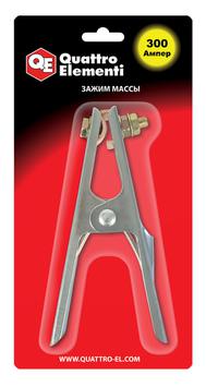 Зажим массы QUATTRO ELEMENTI 300 А профи  (блистер) (770-322)