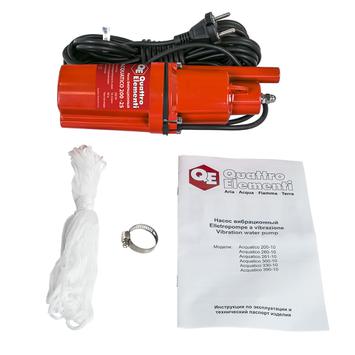 Насос вибрационный QUATTRO ELEMENTI Acquatico 200-10 (200 Вт, 960 л/ч, для чистой, 40м, кабель10 м, верхний забор, 2,4кг) (910-317)