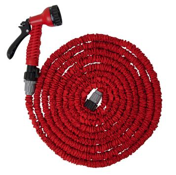 Шланг для воды растягивающийся QUATTRO ELEMENTI  15 метров, латекс, + Пистолет поливочный (241-239)