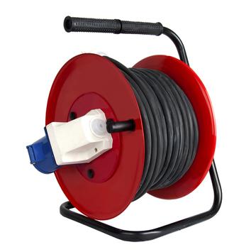 Удлинитель силовой QUATTRO ELEMENTI УПС32-220 - 30 м, провод КГ 3х4,0 мм2, 1 сил. роз. 32А 220В, катушка металл (481-012)